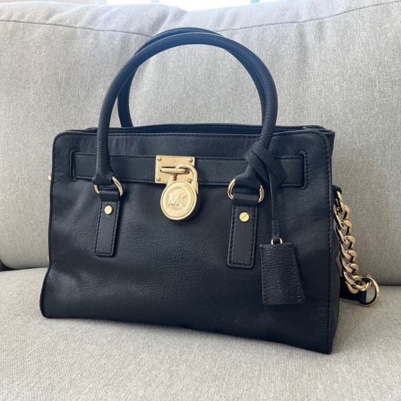 Michael Kors Hamilton Medium Leather Satchel - Picture 1 of 8